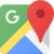 Google Maps logo icon displayed in colorful blocks of green, blue, red, and yellow.